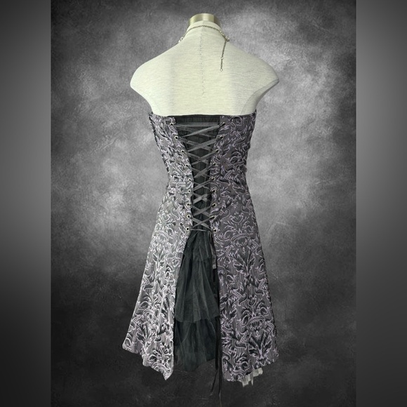 Tripp NYC Corset Gothic Brocade Lavender Strapless Tulle Dress - Picture 7 of 8